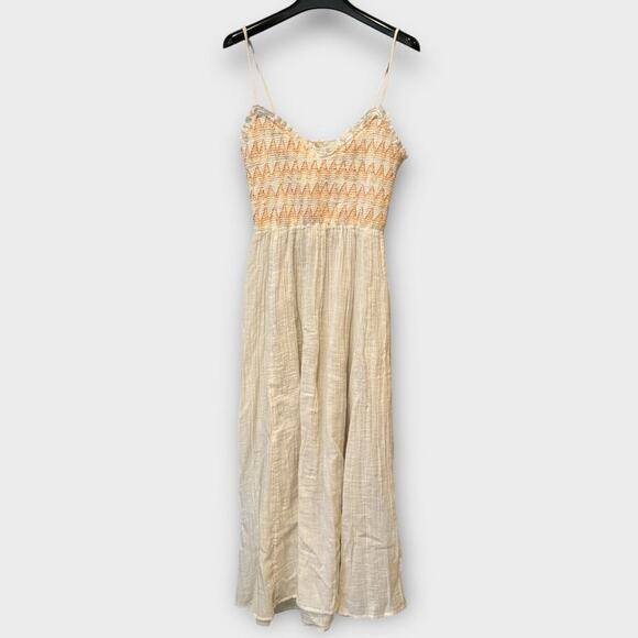 Free People Sweet Nothings Cotton Gauze Midi Sundress Size Small - Picture 5 of 12